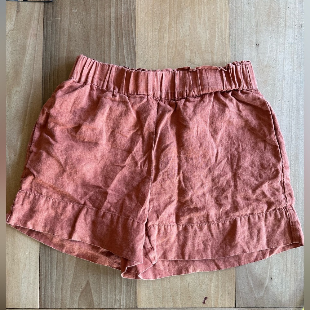 Lou & Grey Linen Elastic Waist Shorts, S